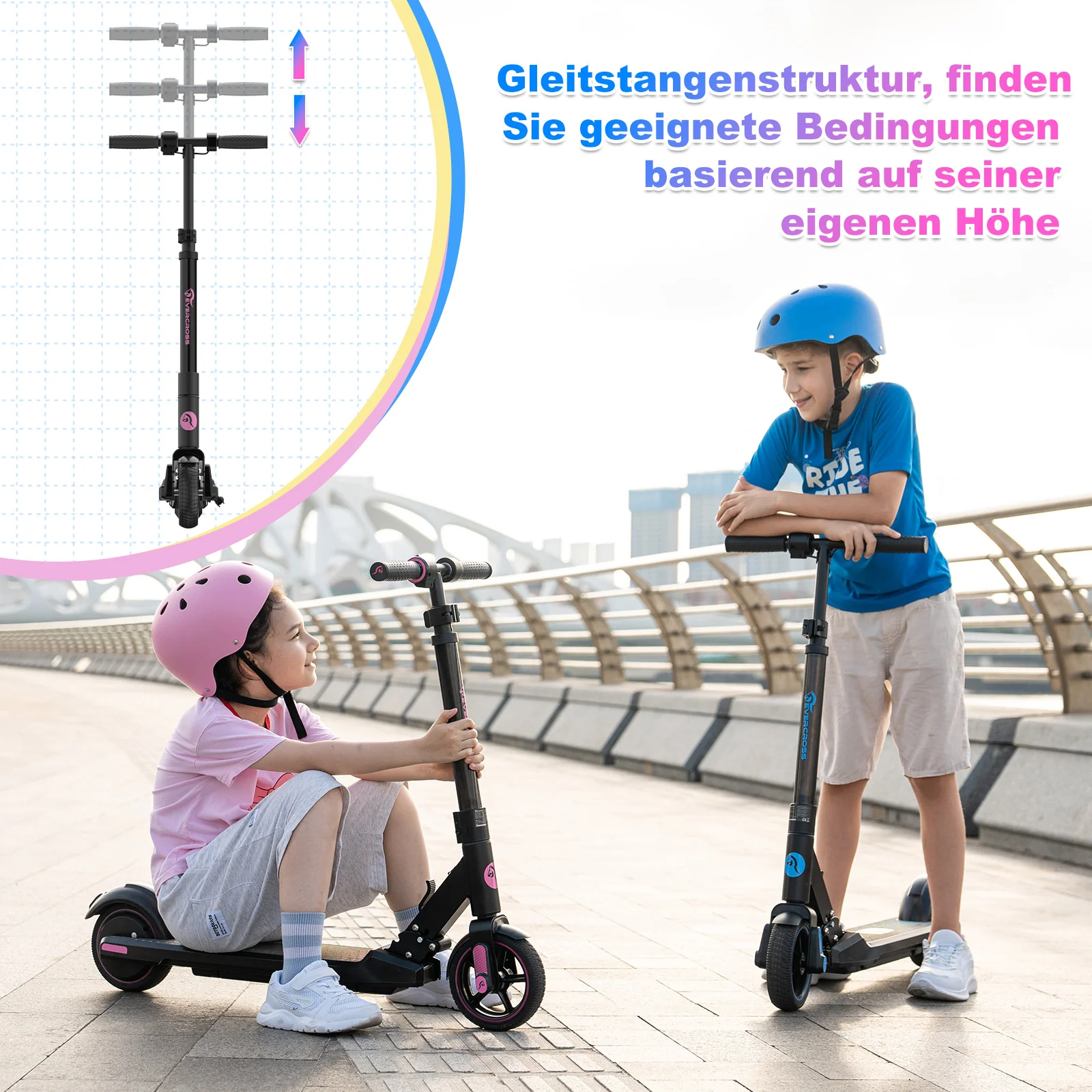 EVERCROSS EV06C Kinder-Elektroroller für 6-12 Jahre - Image 6