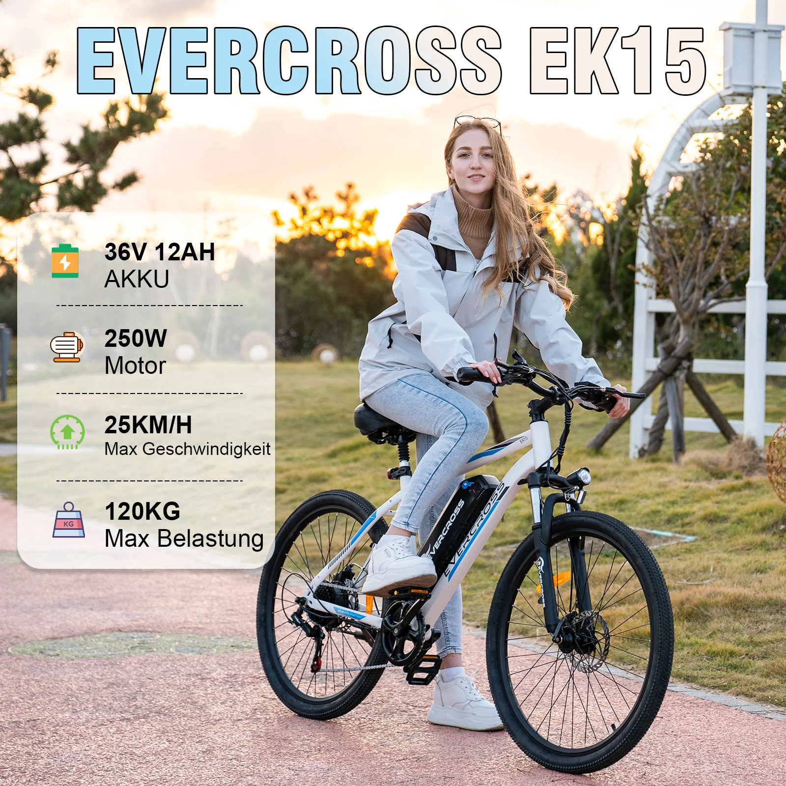 EVERCROSS EK15 Adult Urban Elektrofahrrad - Image 14