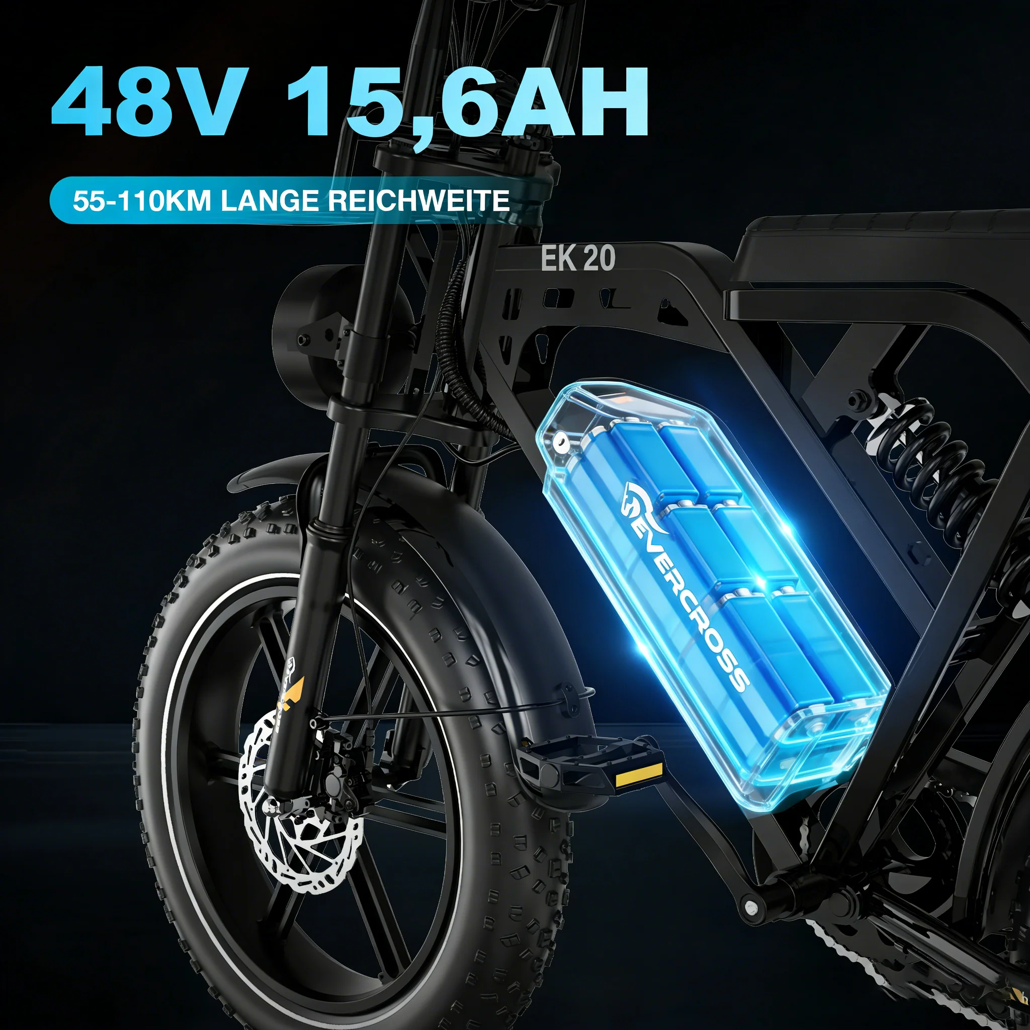EVERCROSS EK20 Elektro-Fatbike - Image 4