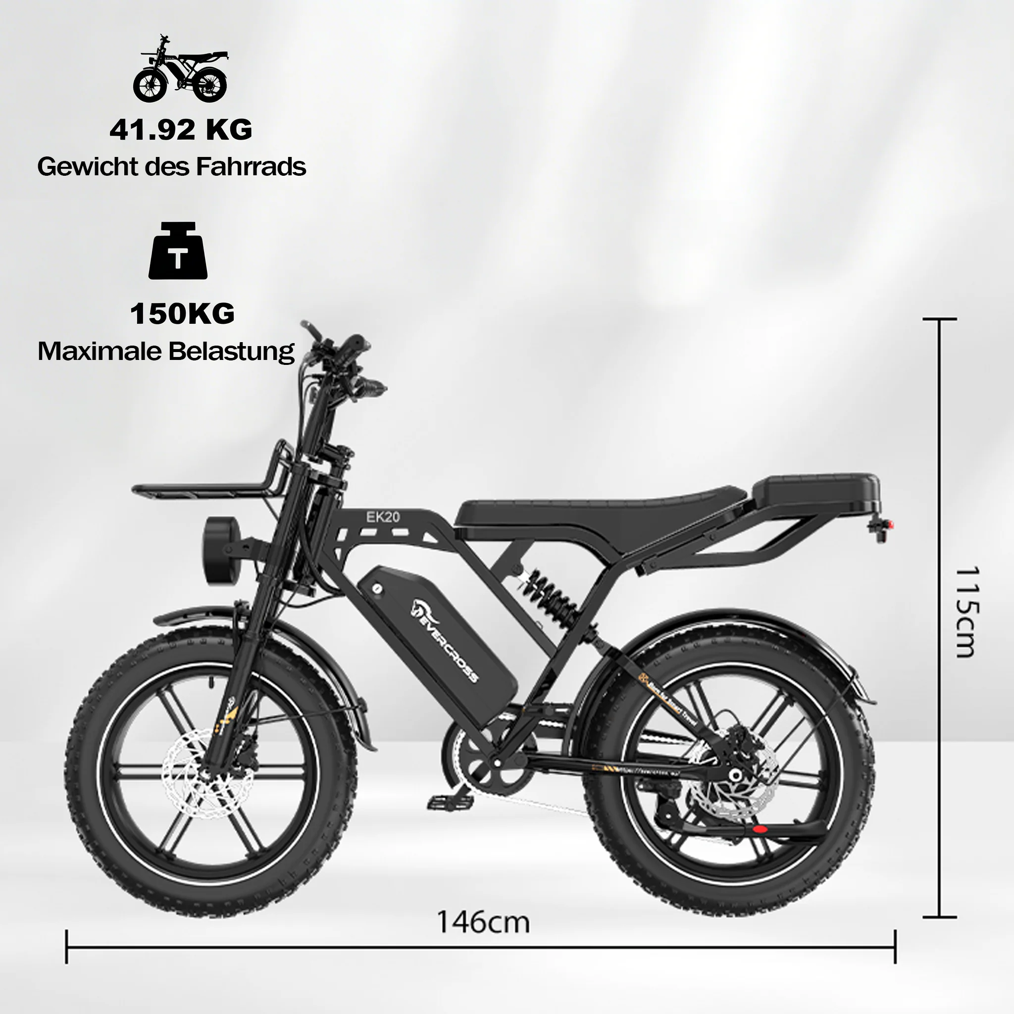 EVERCROSS EK20 Elektro-Fatbike - Image 8