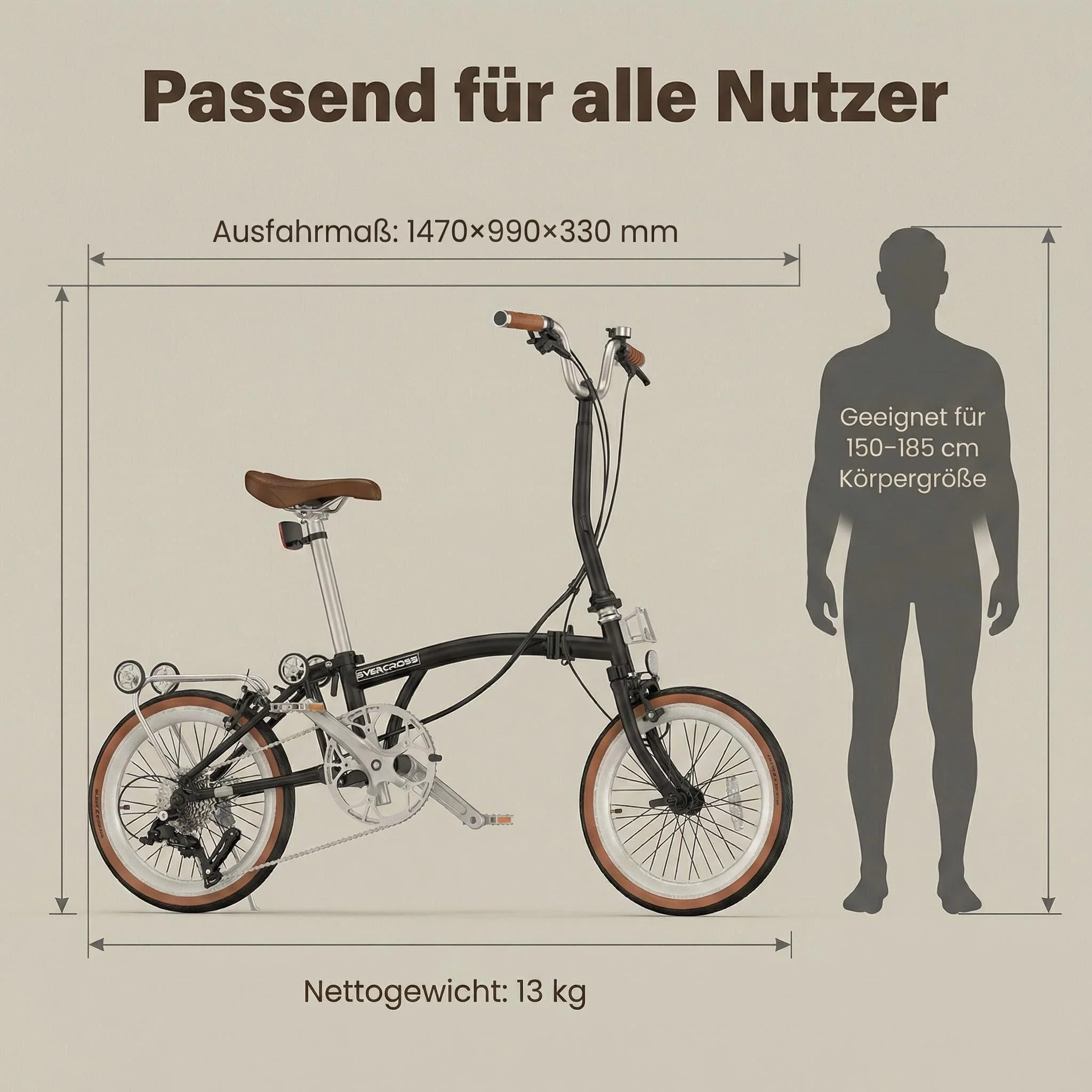 EVERCROSS EM6 16-Zoll-Klapprad - Image 6