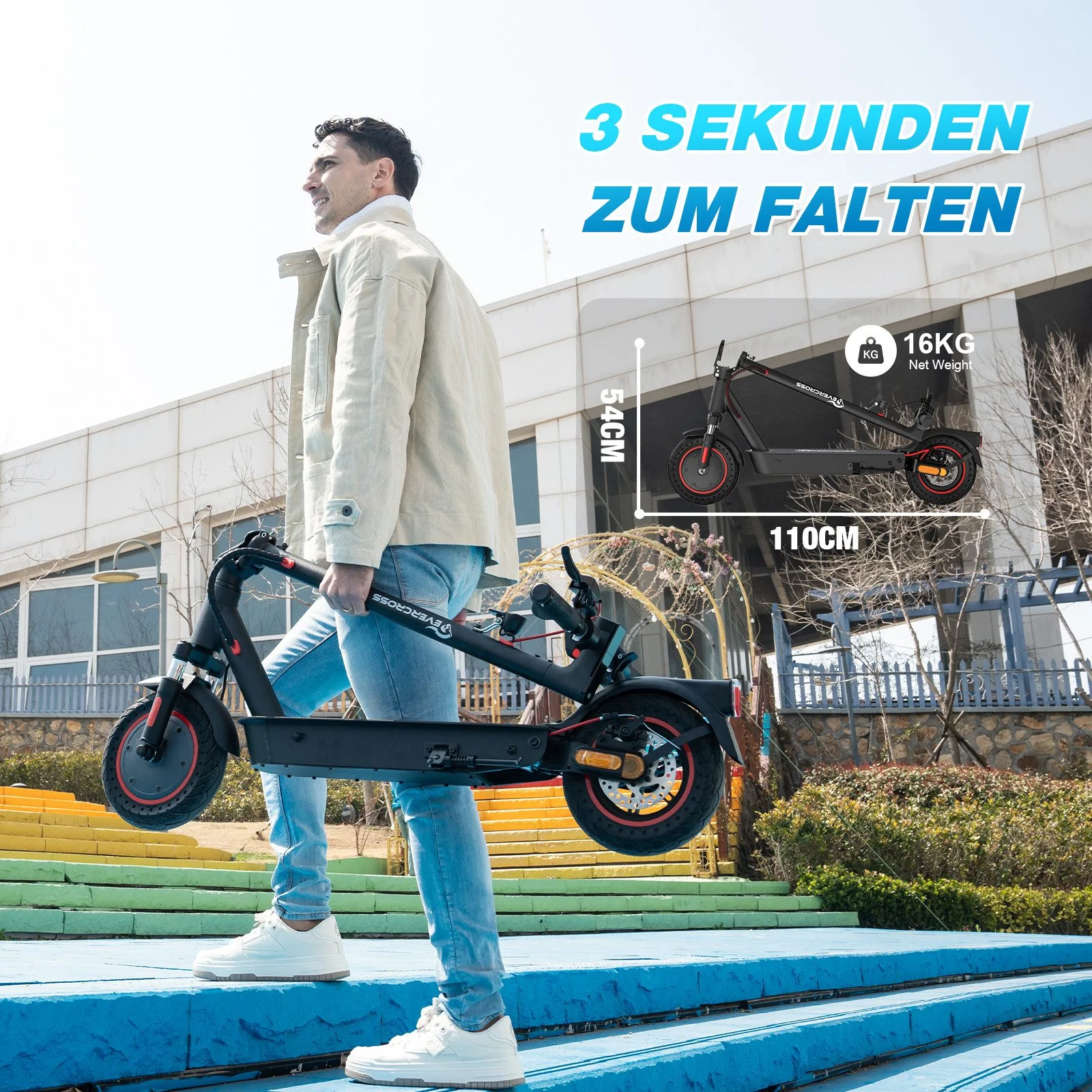EVERCROSS EV10K PRO ABE Faltbarer Elektroroller - Image 10