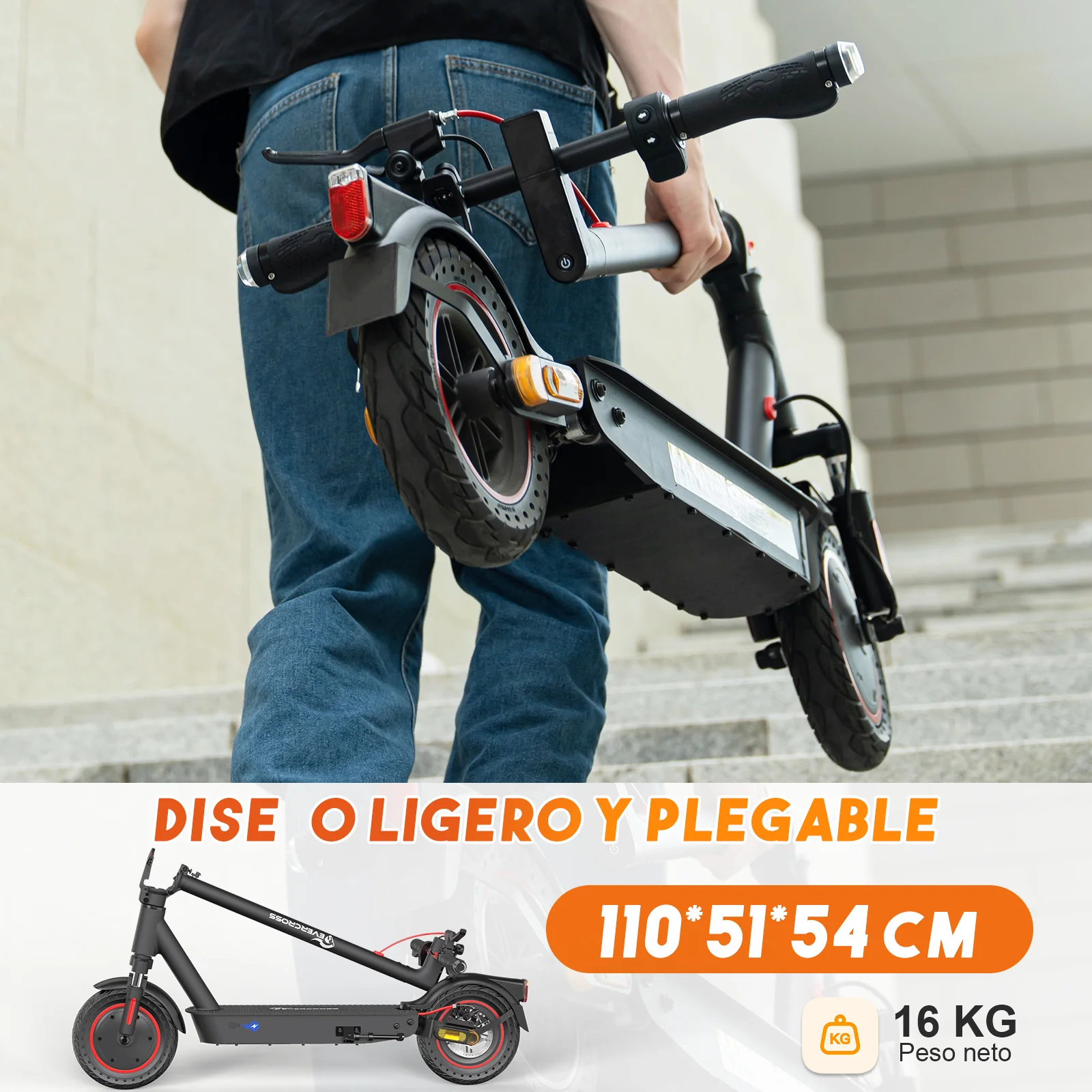 EVERCROSS EV10K PRO Klappbarer E-Scooter-25km/h(Nicht ABE) - Image 11