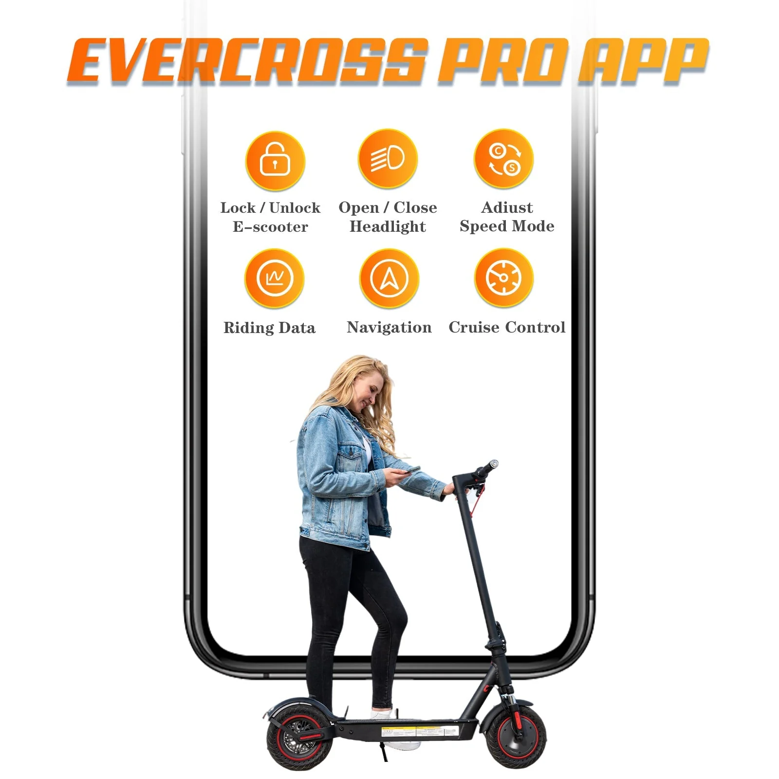 EVERCROSS EV10K PRO Klappbarer E-Scooter-25km/h(Nicht ABE) - Image 13