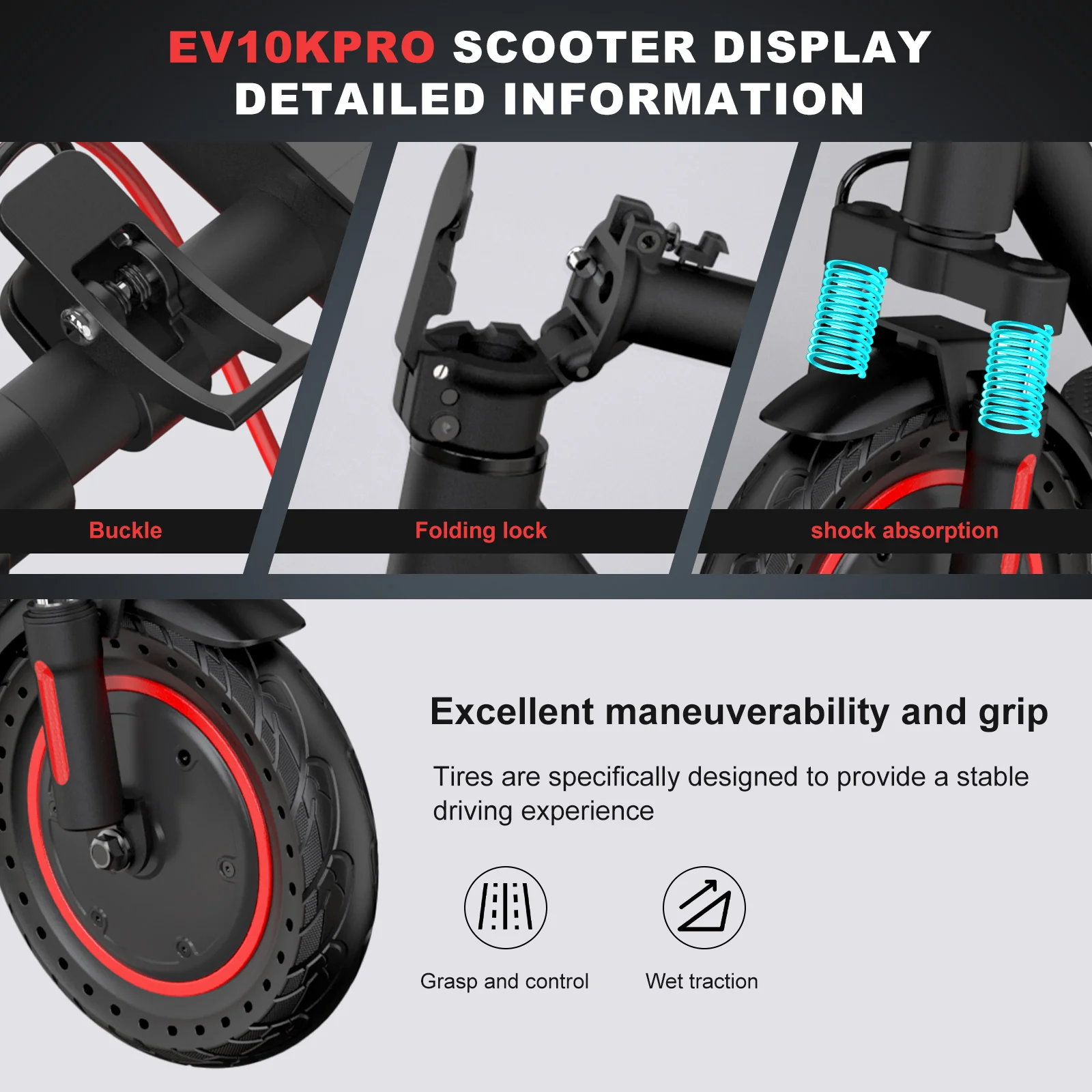 EVERCROSS EV10K PRO Klappbarer E-Scooter-25km/h(Nicht ABE) - Image 6
