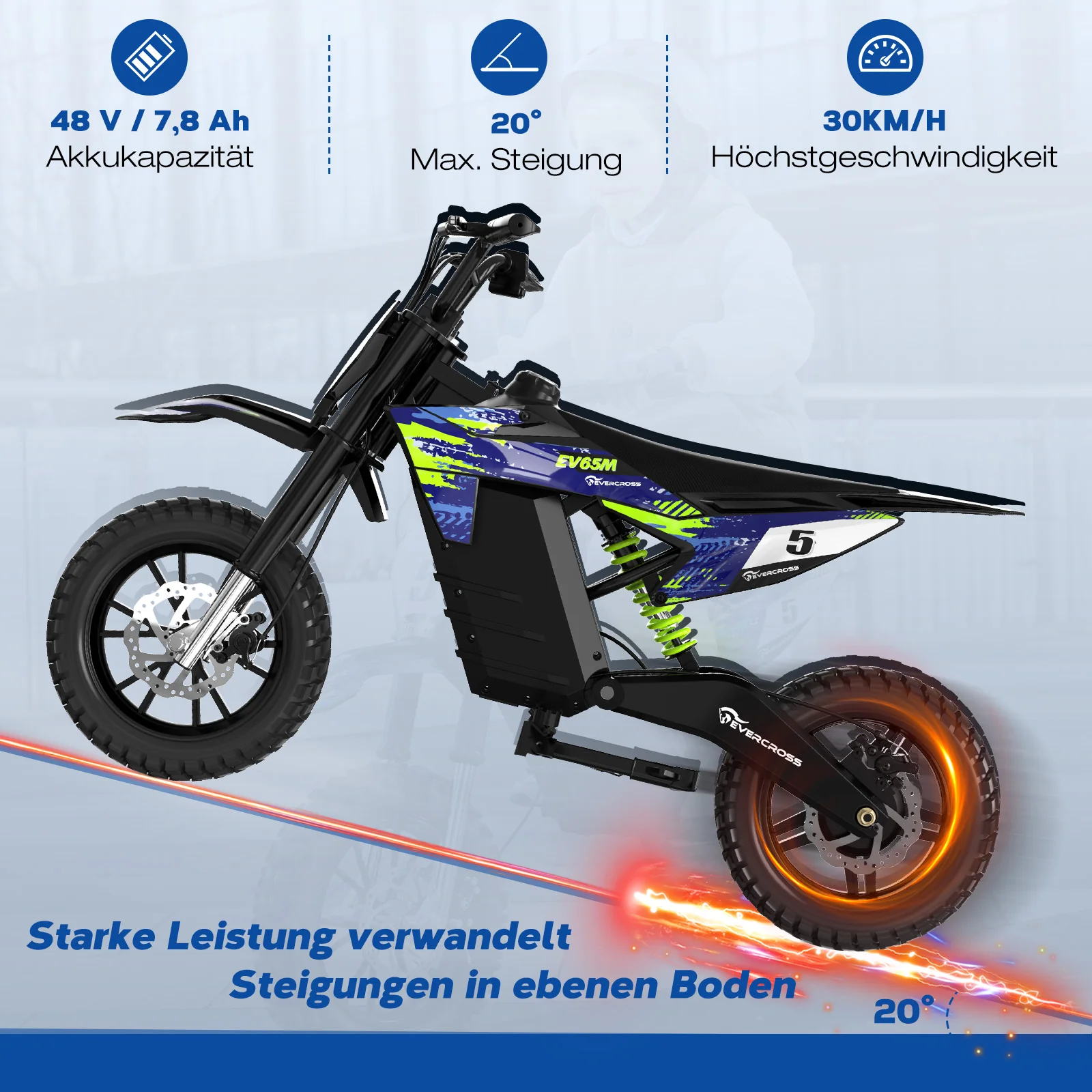 EVERCROSS EV65M 12+ Elektrisches Geländemotorrad - Image 6