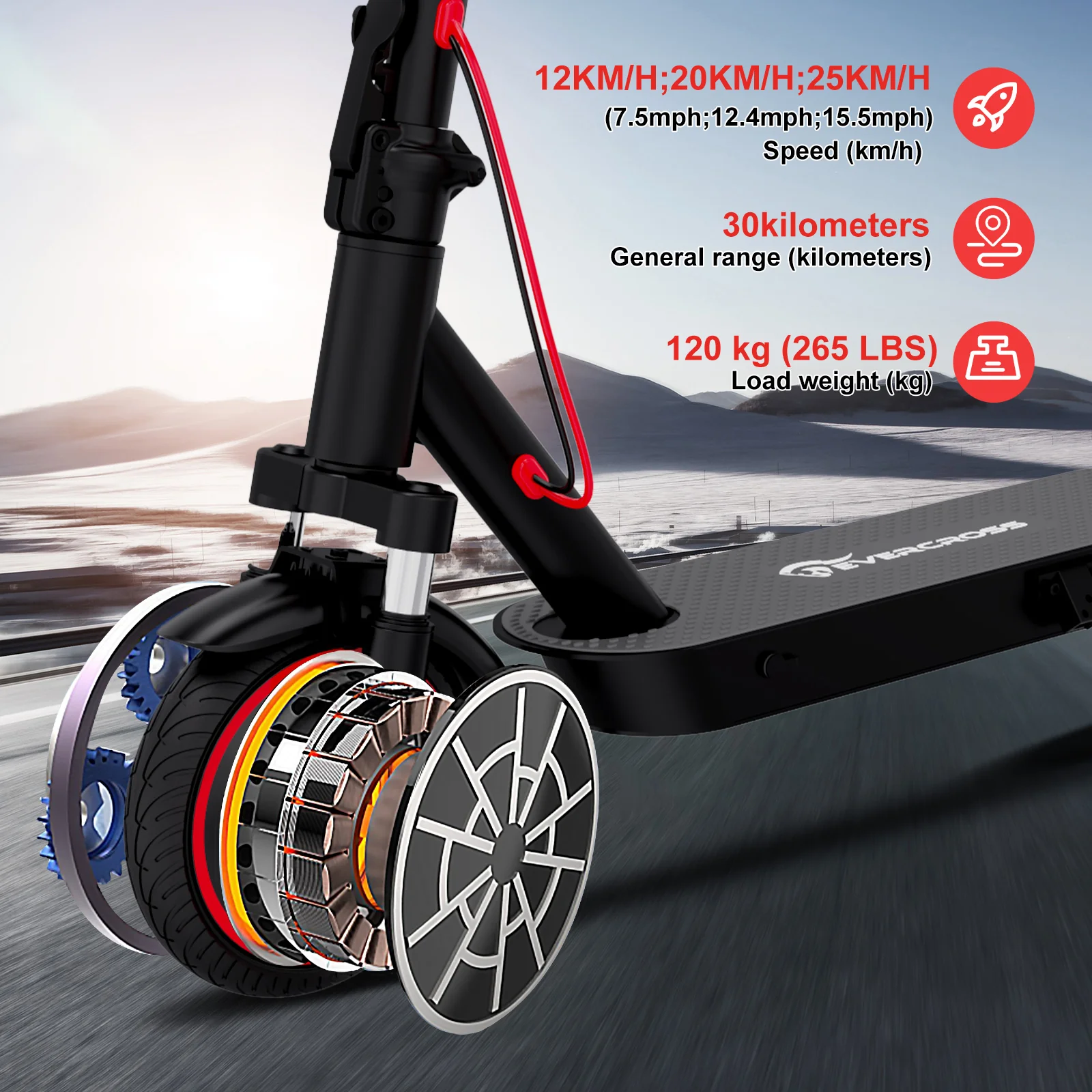 EVERCROSS EV85F Klappbarer E-Scooter - Image 5