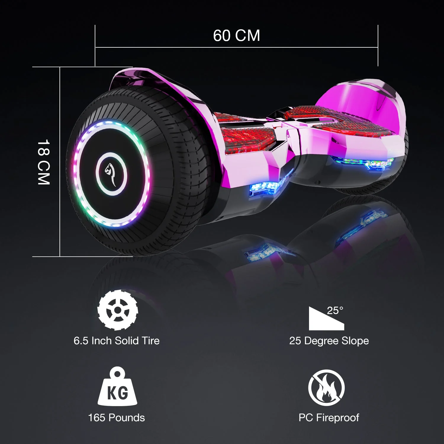 EVERCROSS Hoverboard, 6.5 Inch Self Balancing Hoverboards with Bluetooth - Image 4