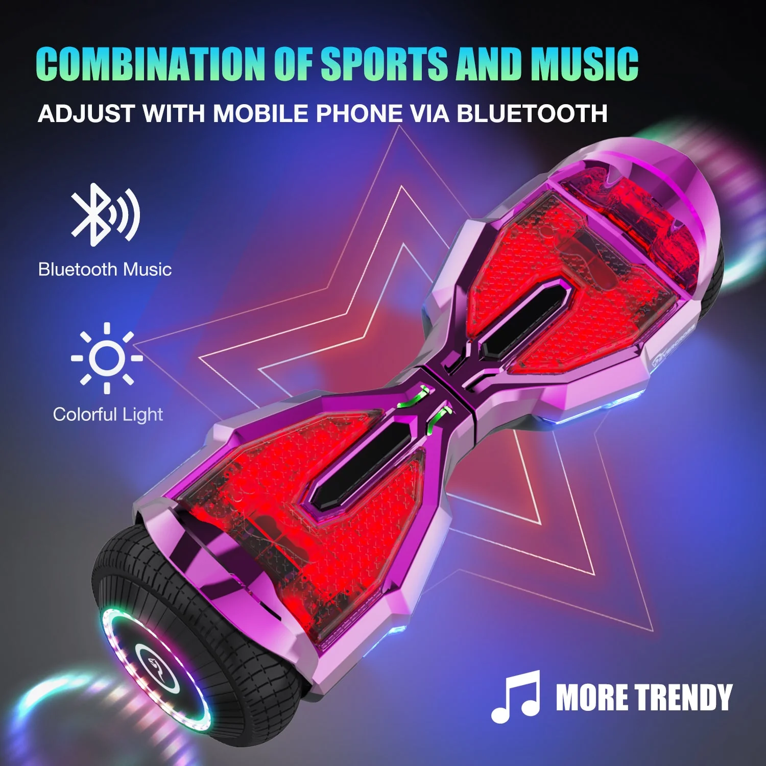 EVERCROSS Hoverboard, 6.5 Inch Self Balancing Hoverboards with Bluetooth - Image 7