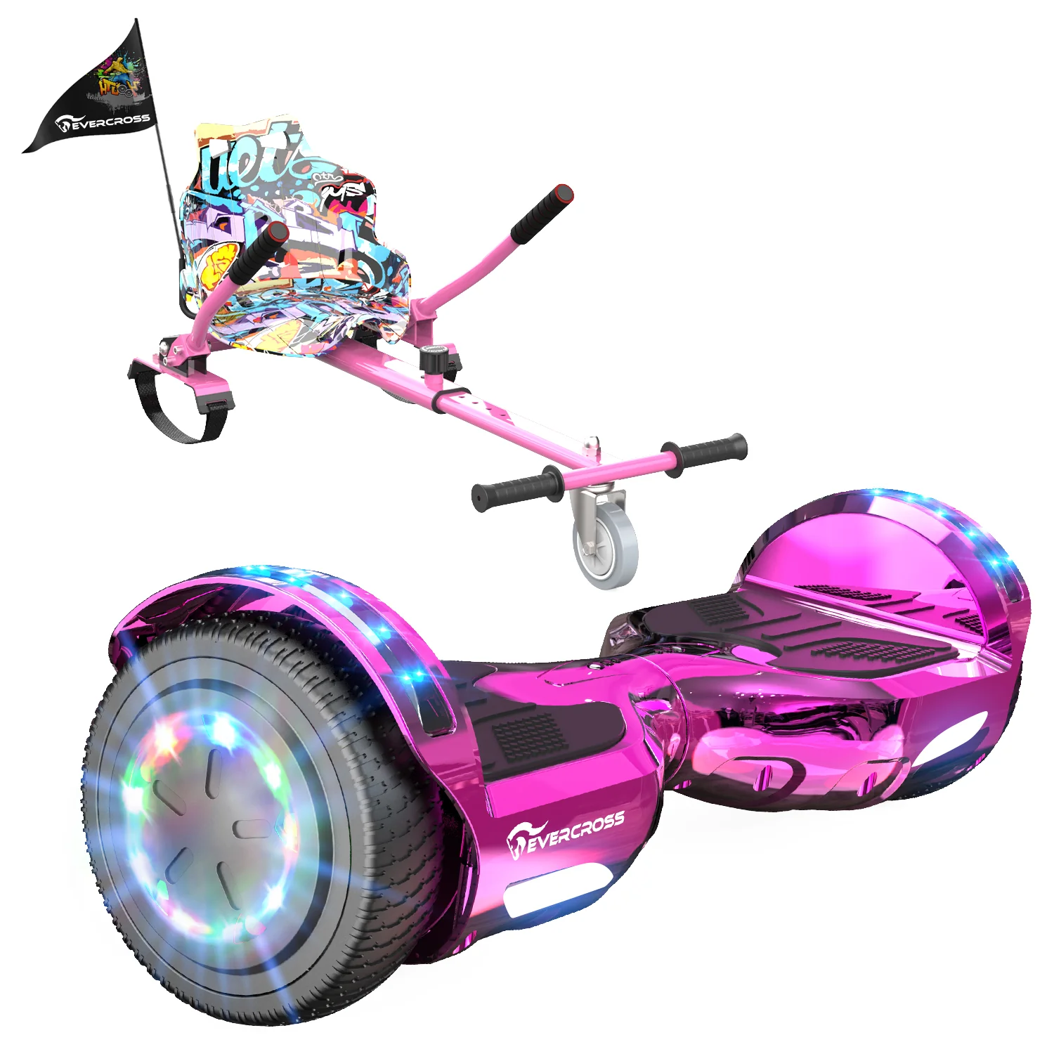 EVERCROSS XP10 Hoverboard, 6,5-Zoll-Selbstausgleichender Roller mit Sitz - Image 4
