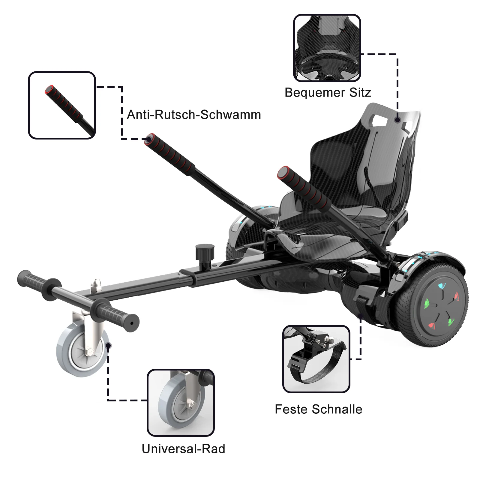 EVERCROSS XP10 Hoverboard, 6,5-Zoll-Selbstausgleichender Roller mit Sitz - Image 9